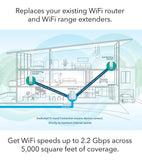 NETGEAR Orbi Wall-Plug Whole Home Mesh WiFi System - WiFi Router and 2 Wall-Plug Satellite Extenders with speeds up to 2.2 Gbps Over 5,000 sq. feet, AC2200 (RBK33)